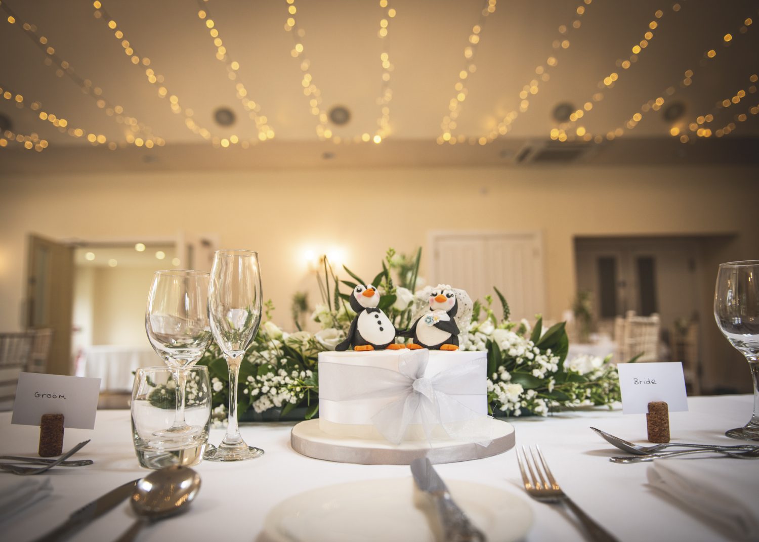 Loch Ness Country House Hotel Wedding cake on table